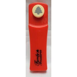 Family Treasures Christmas Tree Shape Red Paper Punch for Scrapbooking Crafts
